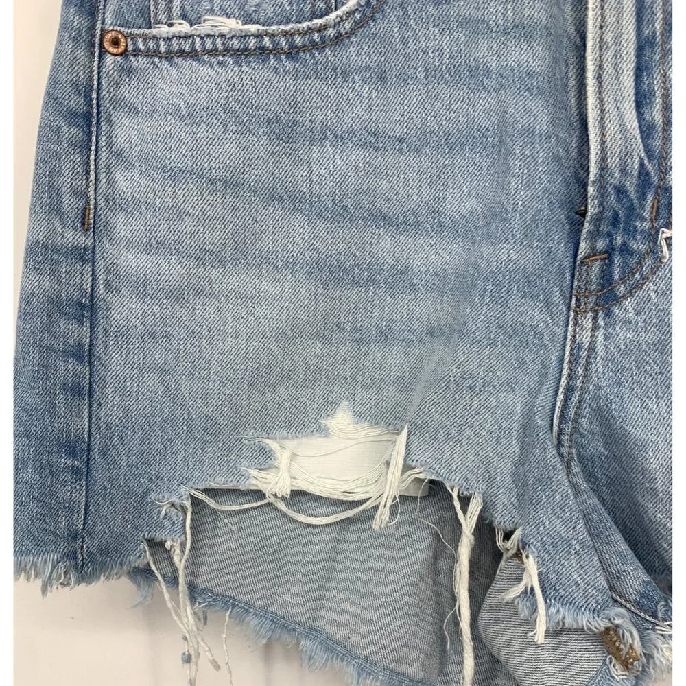 American Eagle Womens Denim Shorts Curvy 90's High Rise Light Wash Size 4 27 New - Picture 8 of 10